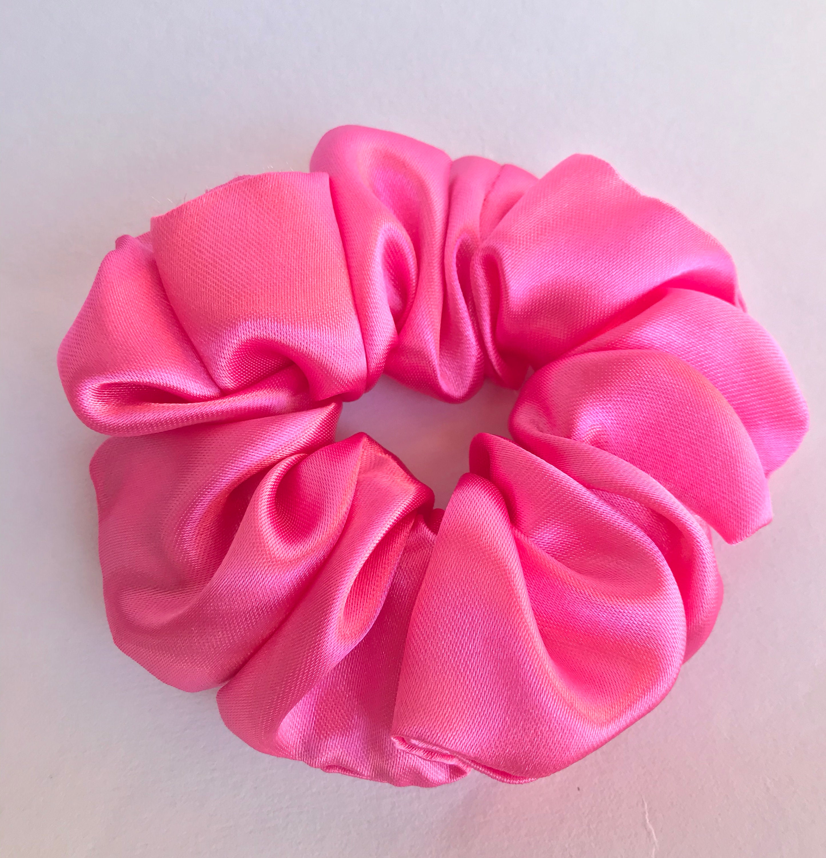 Pink scrunchiesatin scrunchiehandmade scrunchiehair Etsy