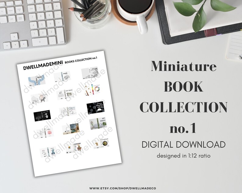Miniature Dollhouse Books Printable, Modern Design Miniature Books ...