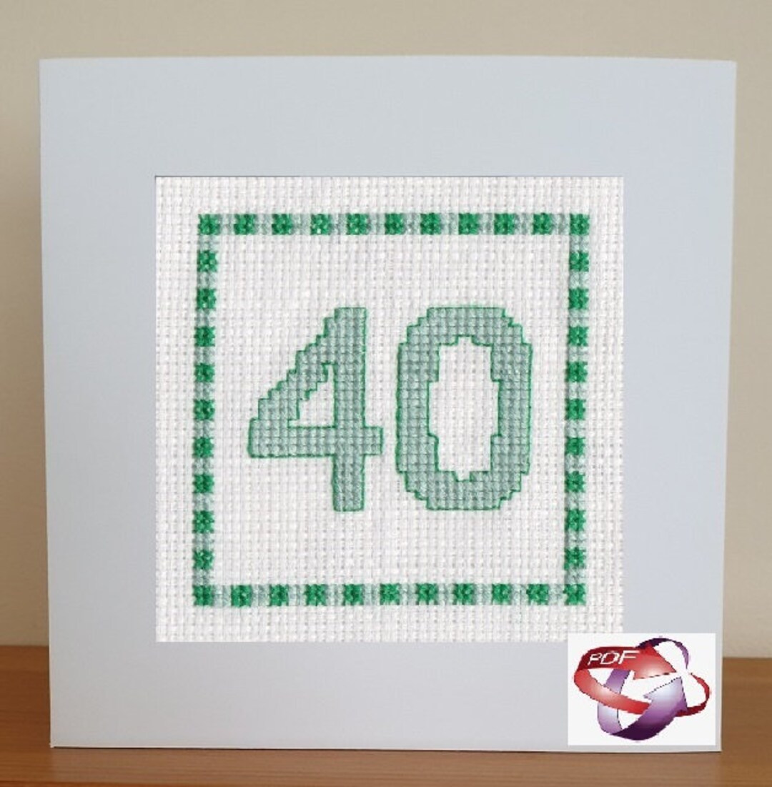 40th Birthday Cross Stitch Chart/pattern PDF Download - Etsy