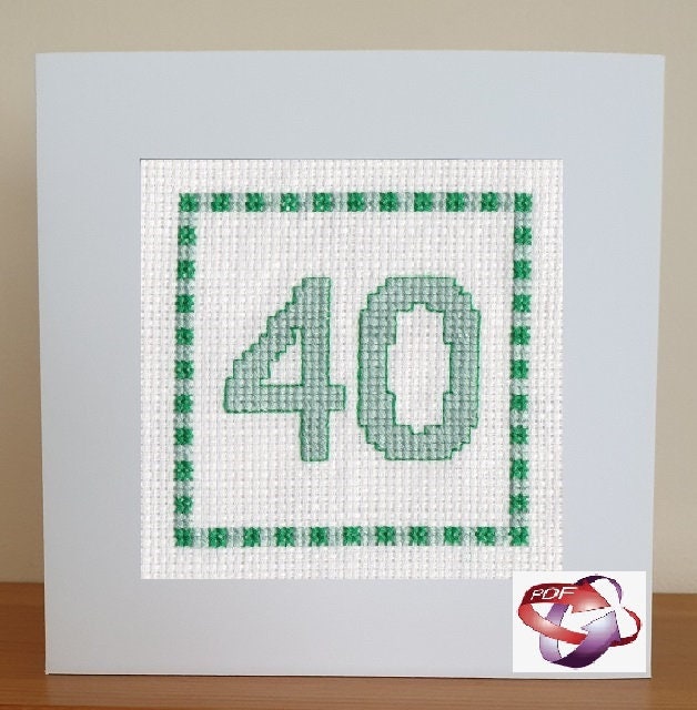 40th Birthday Cross Stitch Chart/pattern PDF Download - Etsy