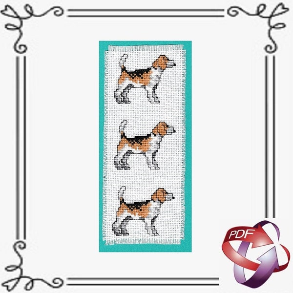 Beagle Bookmark - Cross Stitch Chart/Pattern - PDF Download