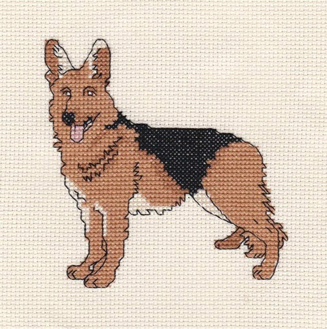 Dog Cross Stitch Chart PDF German Shepherd Alsatian Etsy