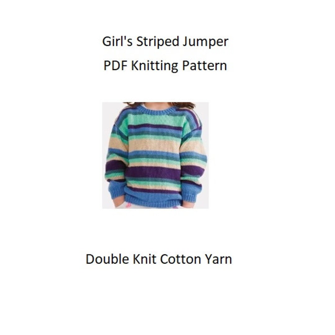 Girls Jumper Knitting Pattern PDF Download - Etsy