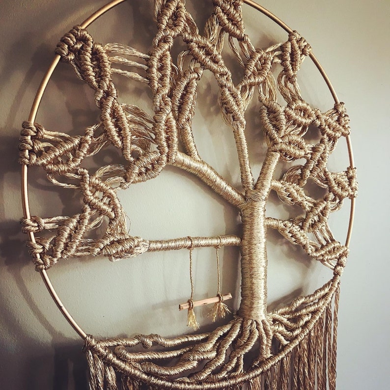 Macrame Tree Of Life 6 Inch Hoop Wall Hanging, Tree Of 2F1