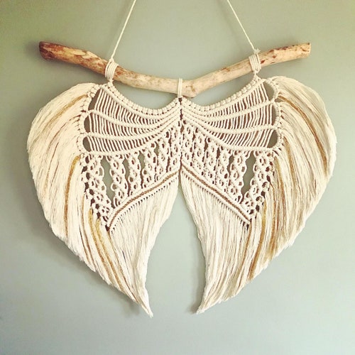 Large Macrame Angel Wings XL Wall Hanging Etsy