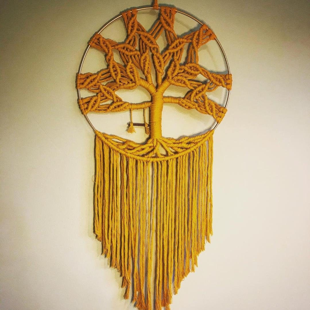 Huge Macrame Tree Of Life Wall Hanging 19 In 4A2