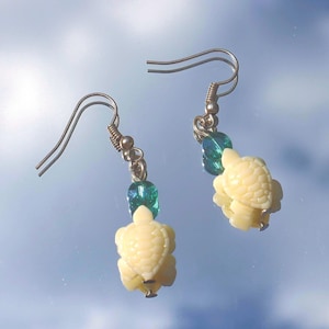 Turtle Earrings — Sea Turtle Dangles, Ocean-Inspired Jewelry Gift for Her, Beach Vacation Accessories, Handmade Coastal Style, Nature Lover