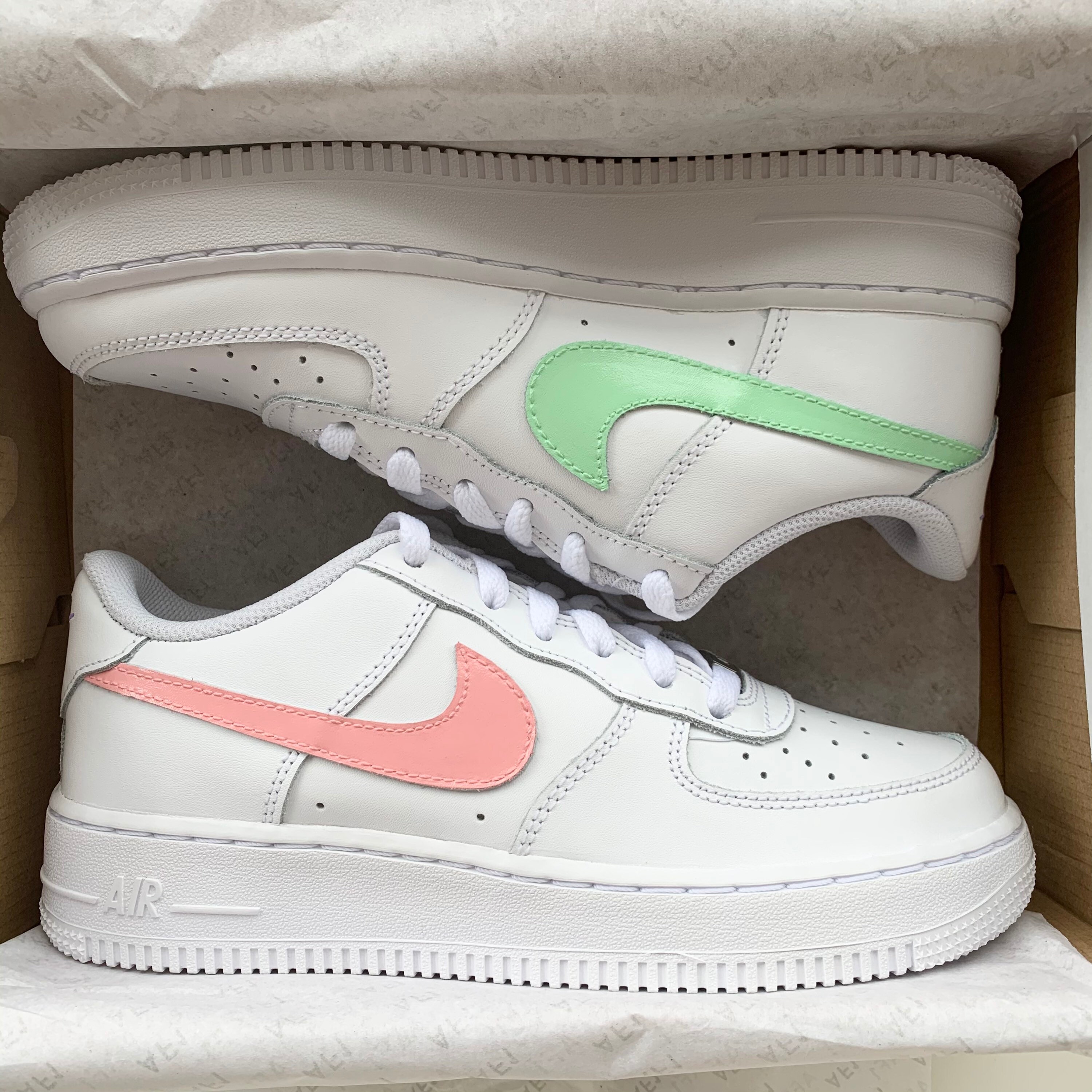 pink purple and yellow air force 1