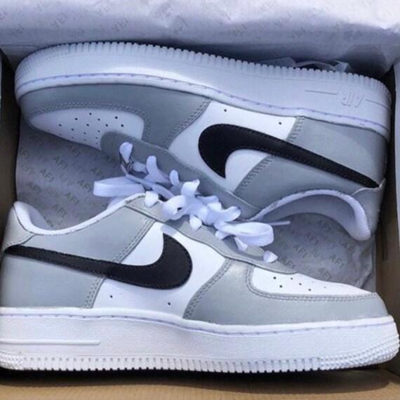 Custom Grey and Black Air Force 1s | Etsy