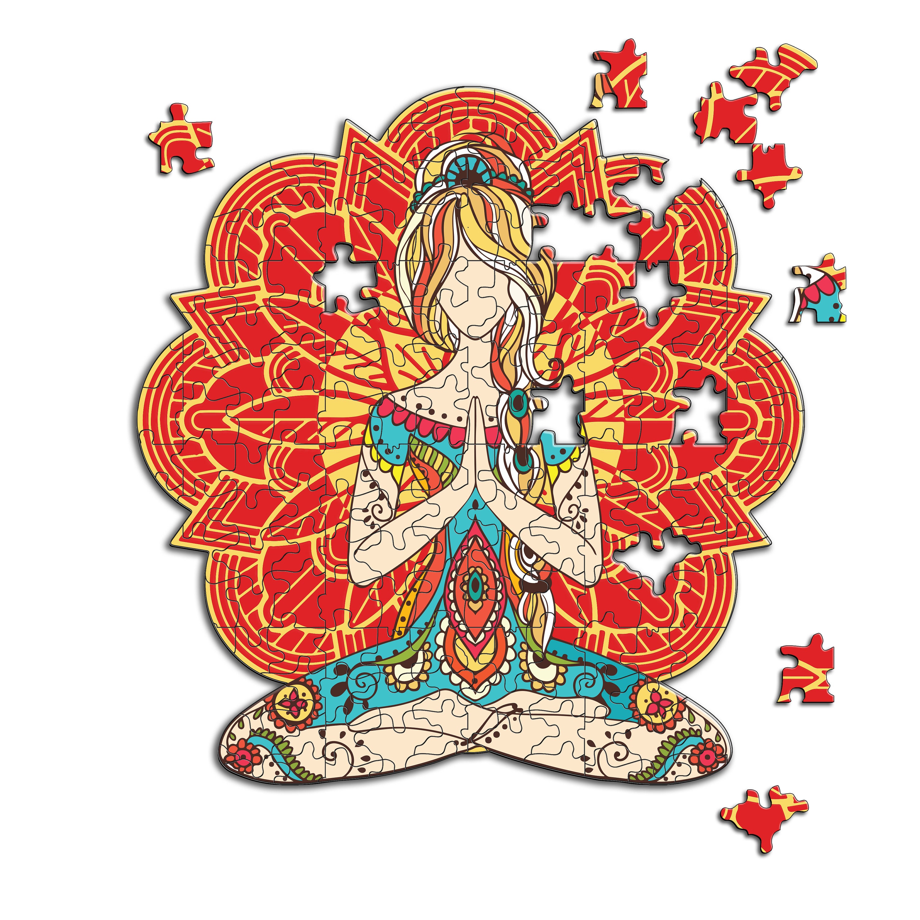 Yoga Wooden Jigsaw Puzzles Yoga Meditation Puzzle Wall Etsy