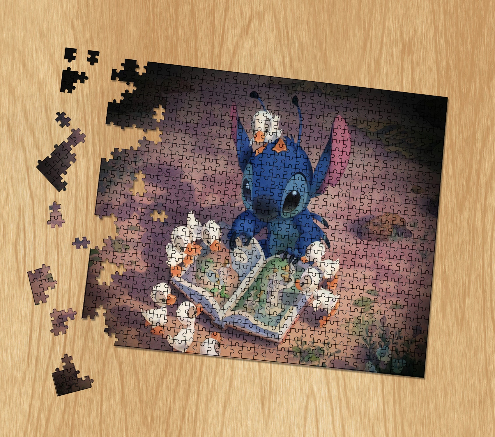 Stitch Jigsaw Puzzle Disney Stitch Ohana Jigsaw Puzzle Love Etsy