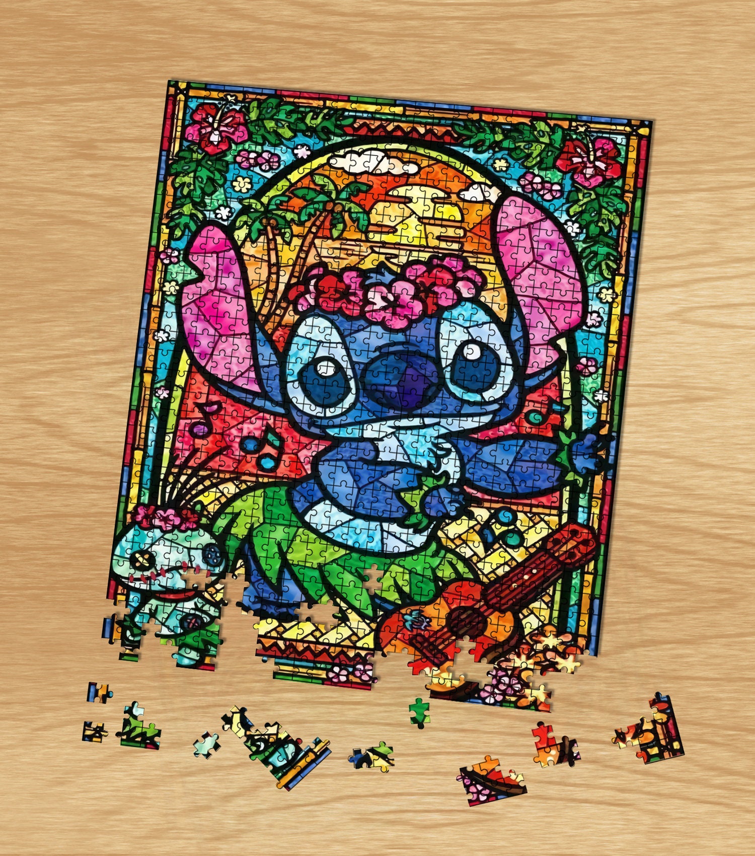 Rompecabezas de puntada Disney Stitch Ohana Jigsaw Puzzle Etsy