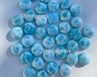 GENUINE LARIMAR 8mm CALIBRATED ROUND CABOCHON 10pcs GENUINE LARIMAR 8mm CALIBRATED ROUND CABOCHON 10pcs