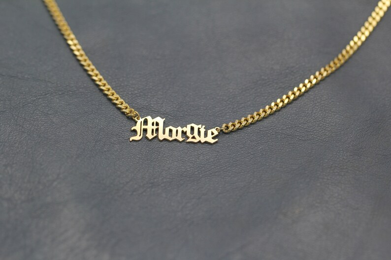 925k Sterling Silver Custom Necklace Dainty Name Necklace Gold Plated Heavy Chain Name Necklace Gothic Personalized Name Jewelry
