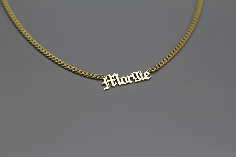 925k Sterling Silver Custom Necklace Dainty Name Necklace Gold Plated Heavy Chain Name Necklace Gothic Personalized Name Jewelry