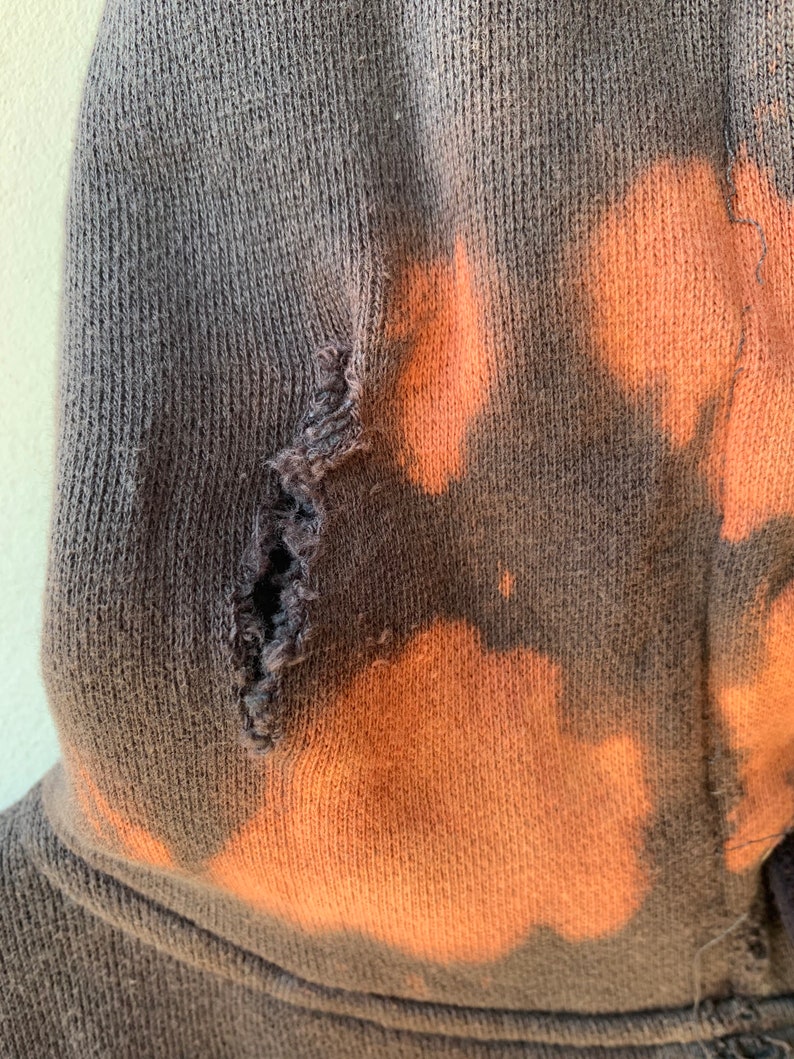 Vintage Bleach Art Stussy Sweater HoodieSize LHooded2000sFull ZipsSpell Are Pop OutNice Bleach Pattern.
