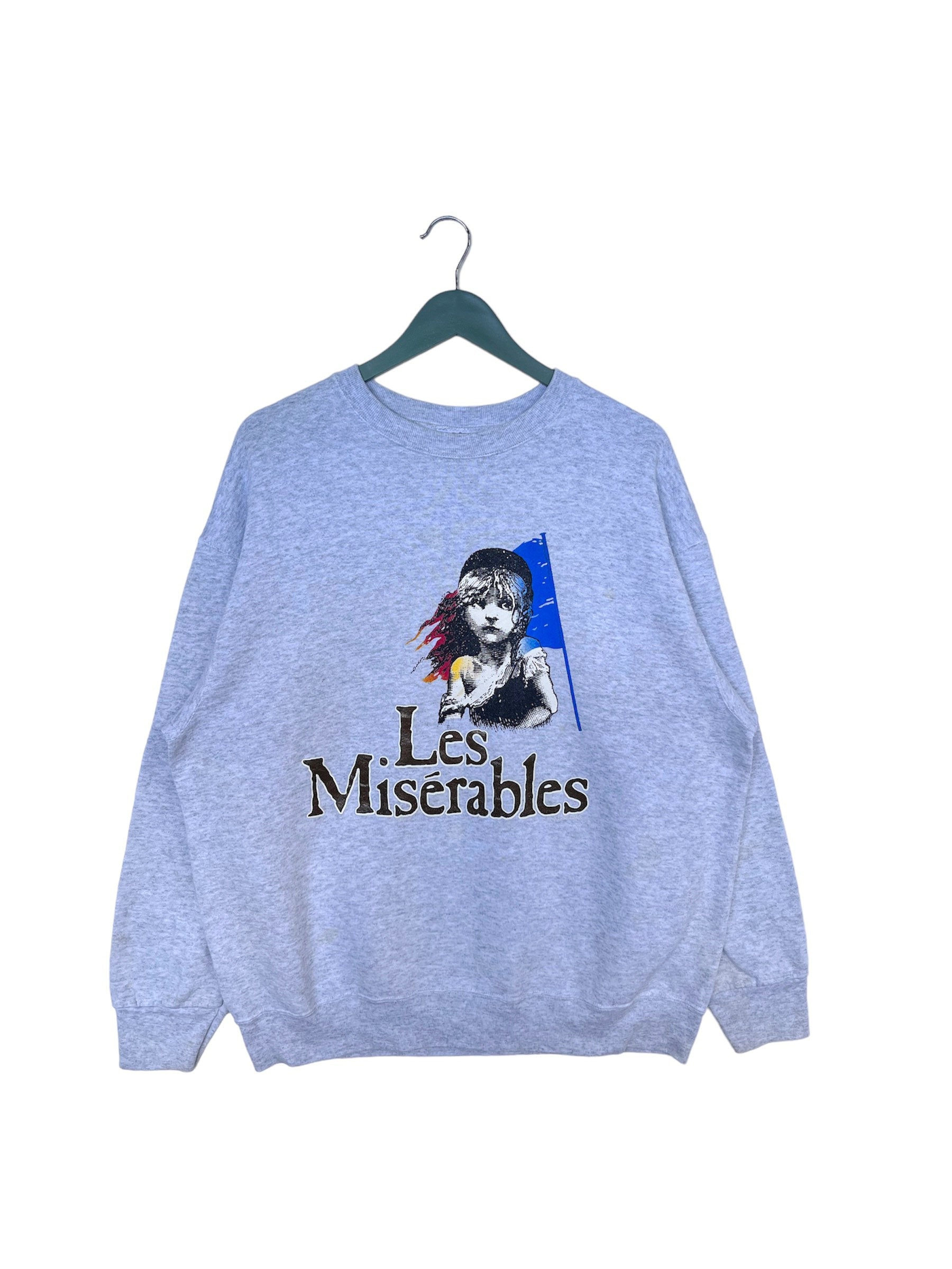 Vintage 1986 Les Miserable Sweatshirt size Xl grey Color movie streetwear film fruit of the Loom Etsy