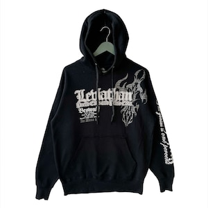 Vintage Y2K Beaumere Full Print Hoodie/Size L/Black Colour/Streetwear/Japanese Brand