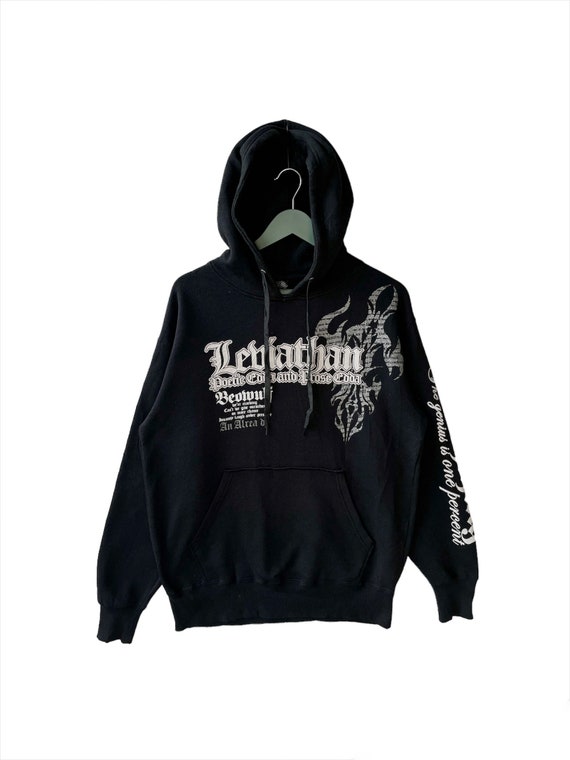 Vintage Y2K Beaumere Full Print Hoodie/size L/black Colour Vintage Y2K Beaumere Full Print Hoodie/size L/black Colour