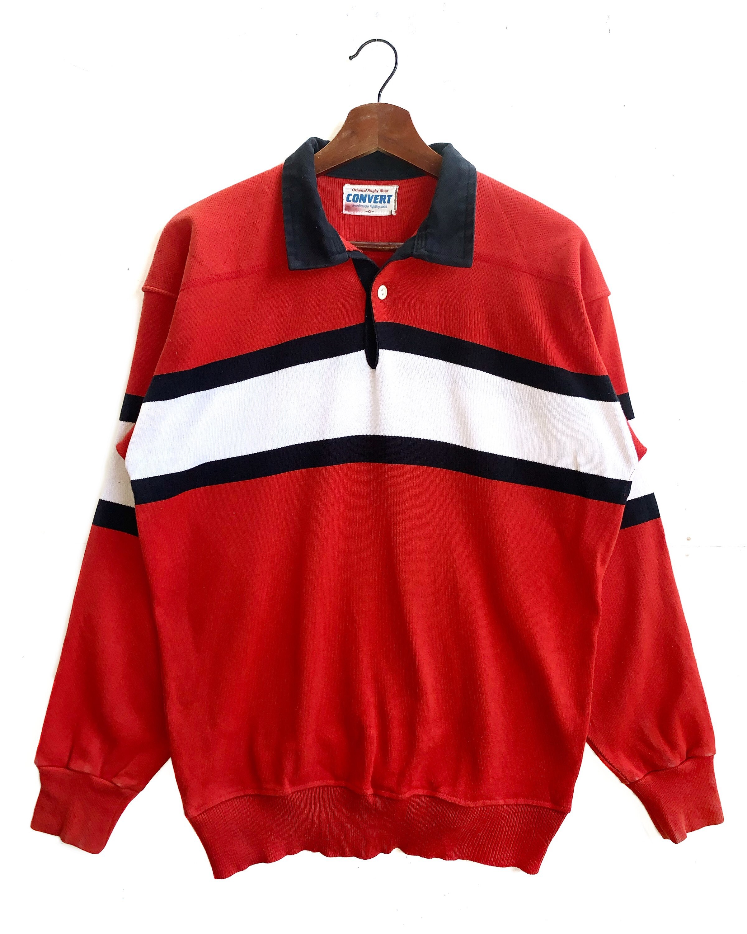 Vintage 90s Convert Rugby Jersey Sweatshirt/2 Tones | Etsy