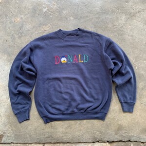 Vintage Donald Duck Sweatshirt/Dark Blue Colour/Crewneck/Pullover/Long Sleeve/Disney/Streetwear/Cartoon/Anime/Movie/Mickey Mouse