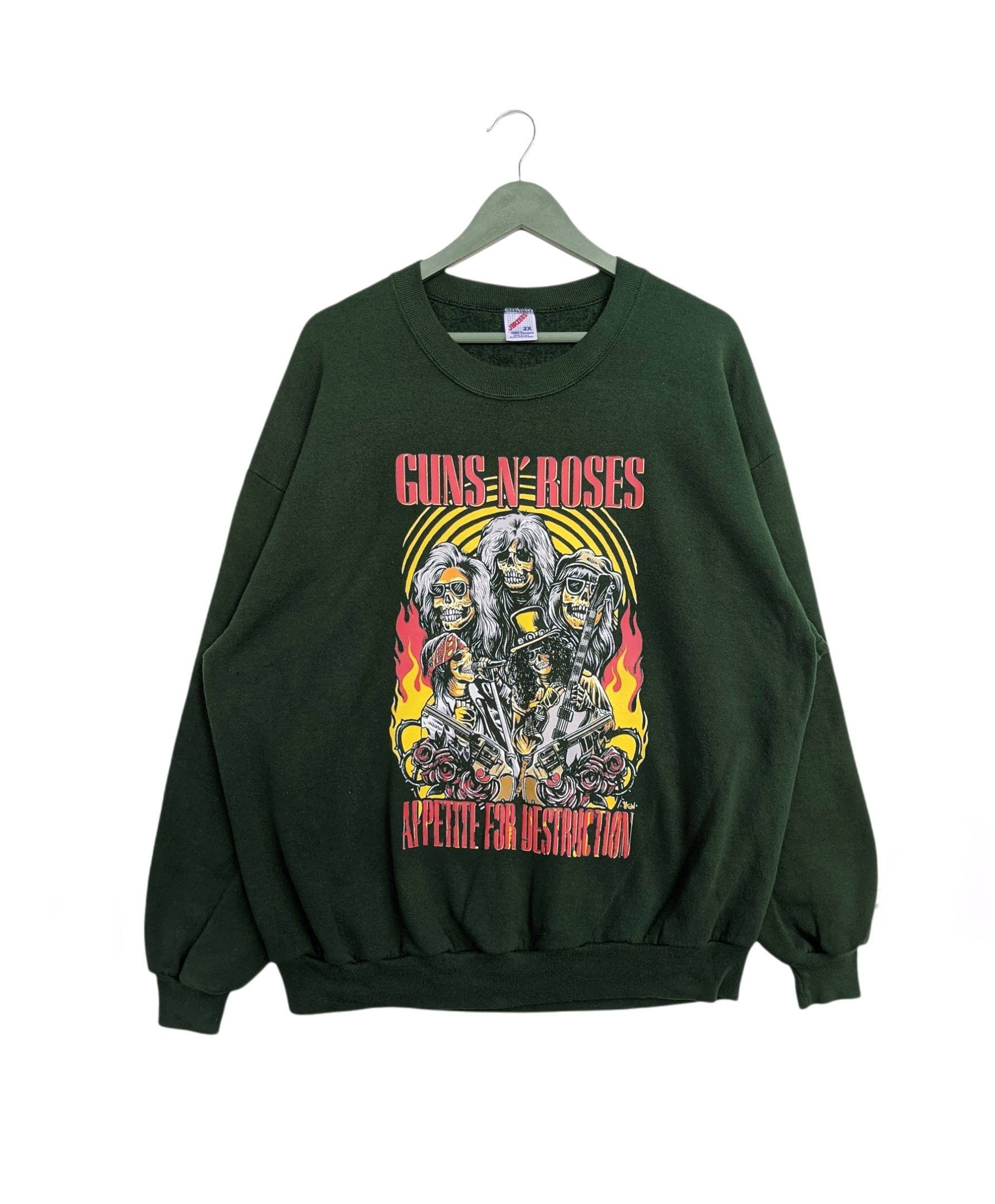 Vintage Jerzees Guns N' Roses Print Sweatshirt/size 2x/green Vintage Jerzees Guns N' Roses Print Sweatshirt/size 2x/green