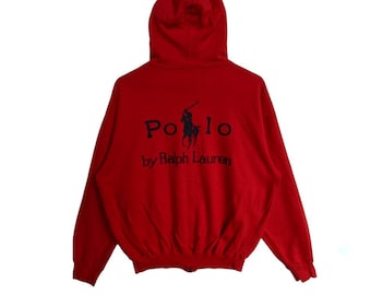 【Polo by RalphLauren】 90's ZipHoodie Vintage 90's Polo Ralph Lauren Zip Up Hoodie - M – NEWLIFE Clothing