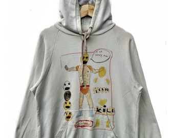 Vintage Hoodie Hoodie Cremefarben (Größe M)
