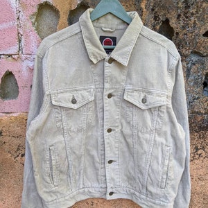 Vintage 90s Lucky Strikes Corduroy Jacket/Size L/Button Up/Long Sleeve/Denime/Jeans/American Brand