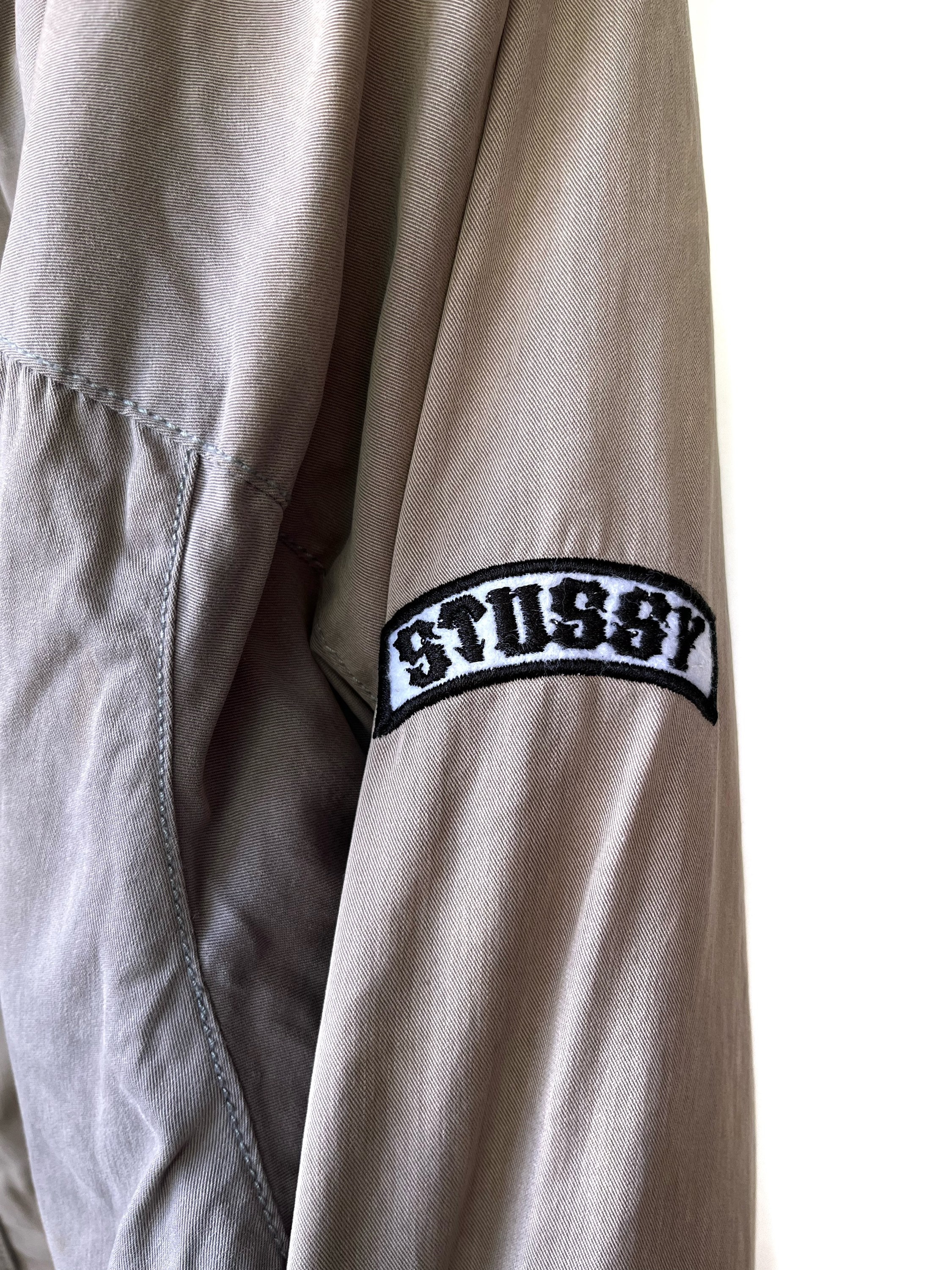 Vintage Y2K Stussy Puffer Jacket - Faded Gray Full Zip (size M) - Etsy