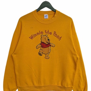 Vintage 90s Winnie The Pooh Sweatshirt/Size L/Yellow Colour/Crewneck/Pullover/Long Sleeve/Disney/Movie/Streetwear/Film/Cartoon/Made In Usa