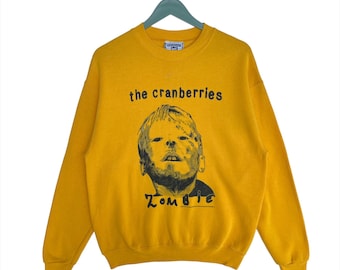 Vintage 1995 The Cranberries Zombie Sweatshirt/Yellow Colour/Crewneck/Streetwear/Music Merchandise/Rare