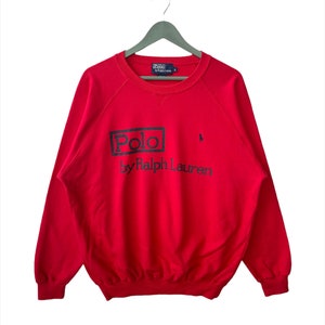Vintage 90s Polo by Ralph Lauren Sweatshirt/Size L/Red Colour/Crewneck/Long Sleeve/Streetwear/Sportswear/Designer