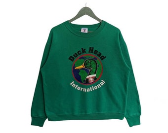 Vintage Duck Head Sweatshirt size L green Colour crewneck long