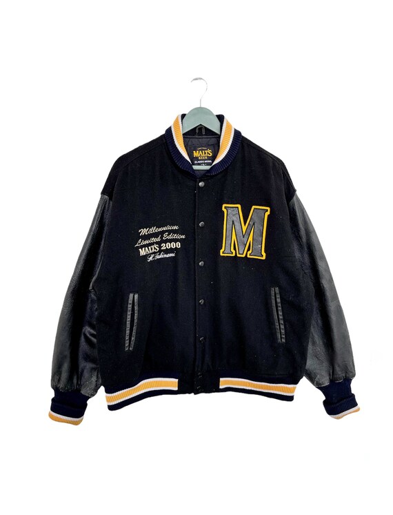 Vintage 2000 Suntory Malt Beer Varsity Jacket/size L/black