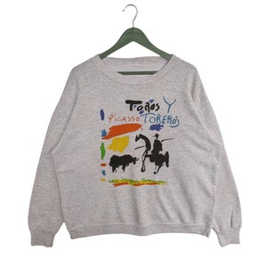 Vintage Pablo Picasso Art Sweatshirt/Gray Colour/Crewneck/Pullover/Long Sleeve/Streetwear/Art/90s/Artist