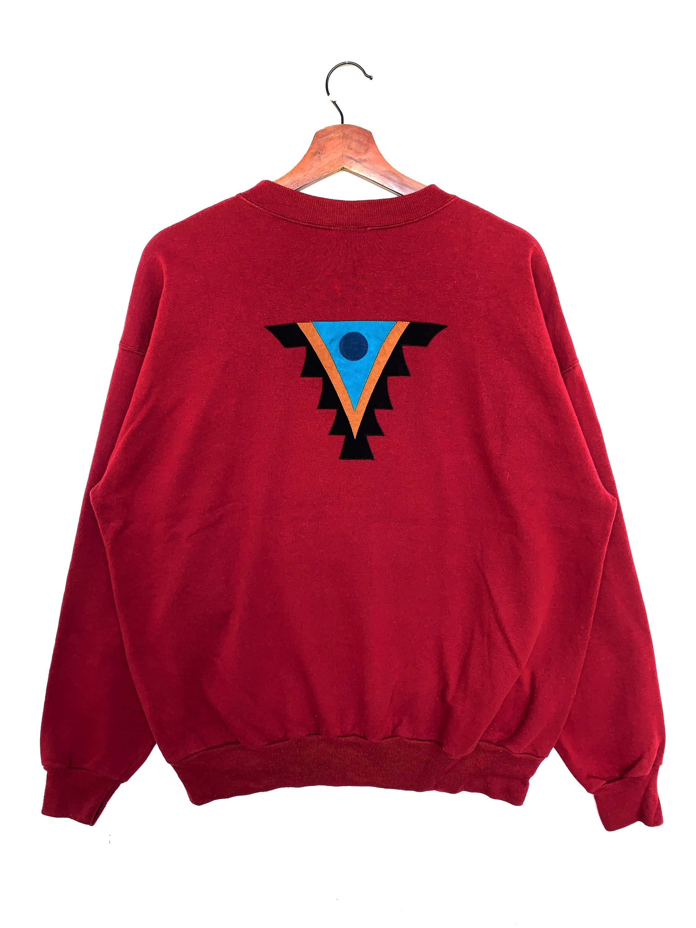 Vintage 90s Hanes Native Patches Sweatshirt/size L/maroon - Etsy