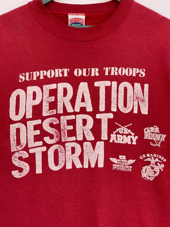 Vintage 80S Operation Desert Storm Campaign Sweat… - image 3