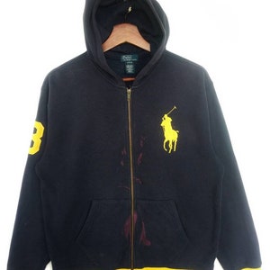 Vintage Polo By Ralph Lauren Hoodie Sweater,Size L,Dark Blue Colour, Fully Zips,Long Sleeve,Have Few Fadded Colour,Still Good Condition.