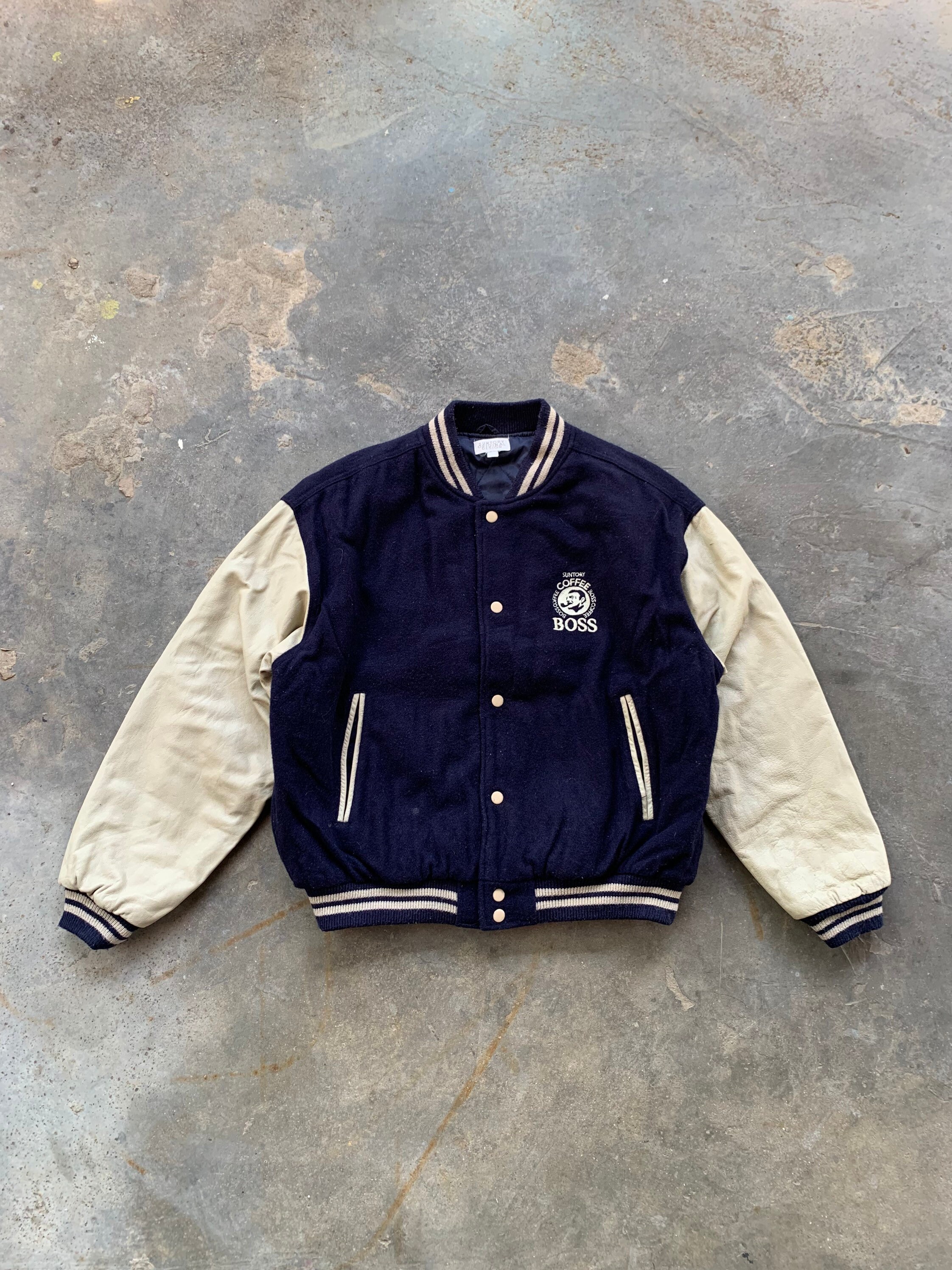 SUNTORY COFFEE BOSS ナイロンスタジャン 90s ビンテージ Vintage 90s Suntory Coffee Boss Jacket Varsity Reversible