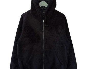 Vintage Mossimo Black Fleece Hoodie - Size L - Full Zip