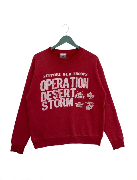 Vintage 80S Operation Desert Storm Campaign Sweat… - image 1