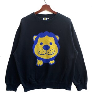 RARE!!Vintage Yoshimoto Kogyo Taka Toshi Lion Sweatshirt/Size L/Black Colour/Crew Neck/Long Sleeve/Big Print