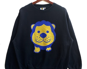 Vintage Yoshimoto Kogyo Lion-sweater - Taka Toshi grote print, maat L