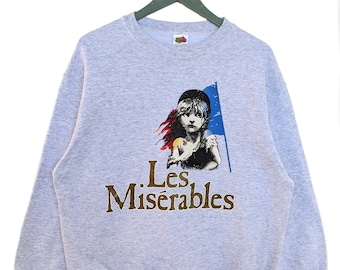 Sudadera vintage de Los Miserables de 1986, fabricada en EE. UU. (talla L)