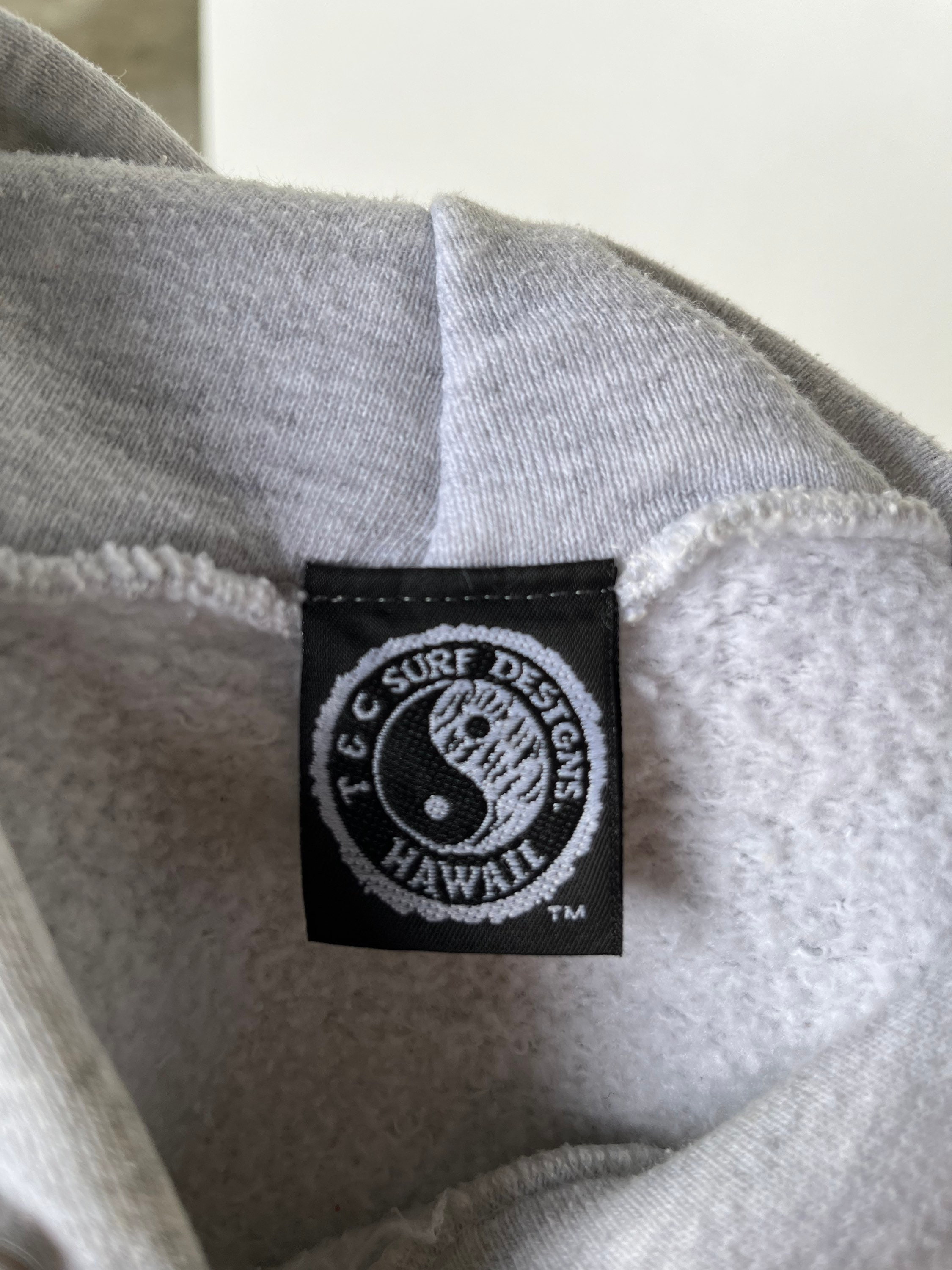 Vintage 90s T&C Surf Designs Hoodie/size L/grey Colour/made