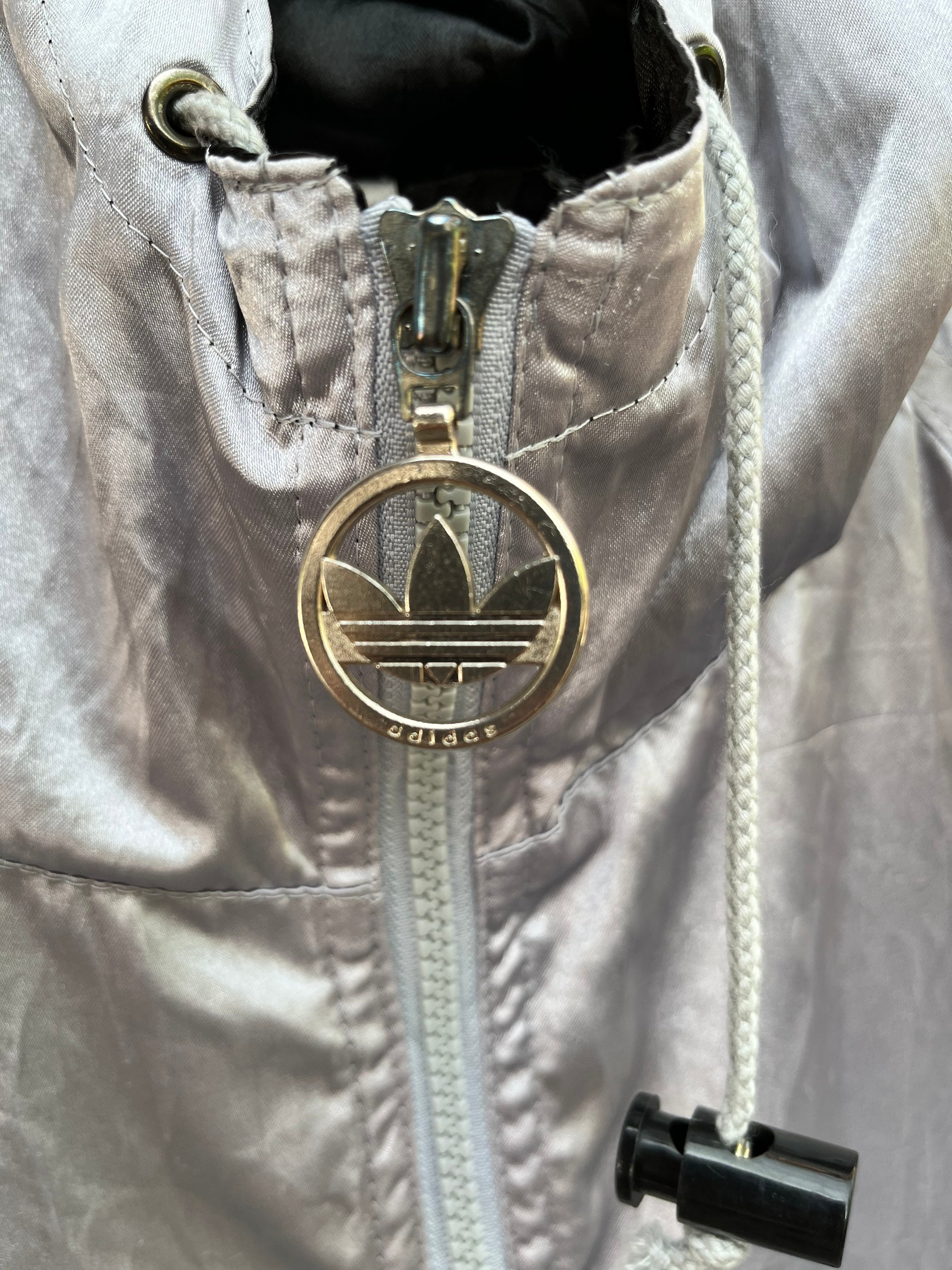 Vintage 90s Adidas Galaxy Windbreaker Jacket/size L-m/silver Vintage 90s Adidas Galaxy Windbreaker Jacket/size L-m/silver