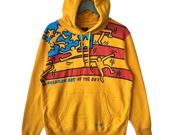 Sudadera con capucha vintage Uniqlo Keith Haring Y2K - Arte americano de los 80 (talla L)