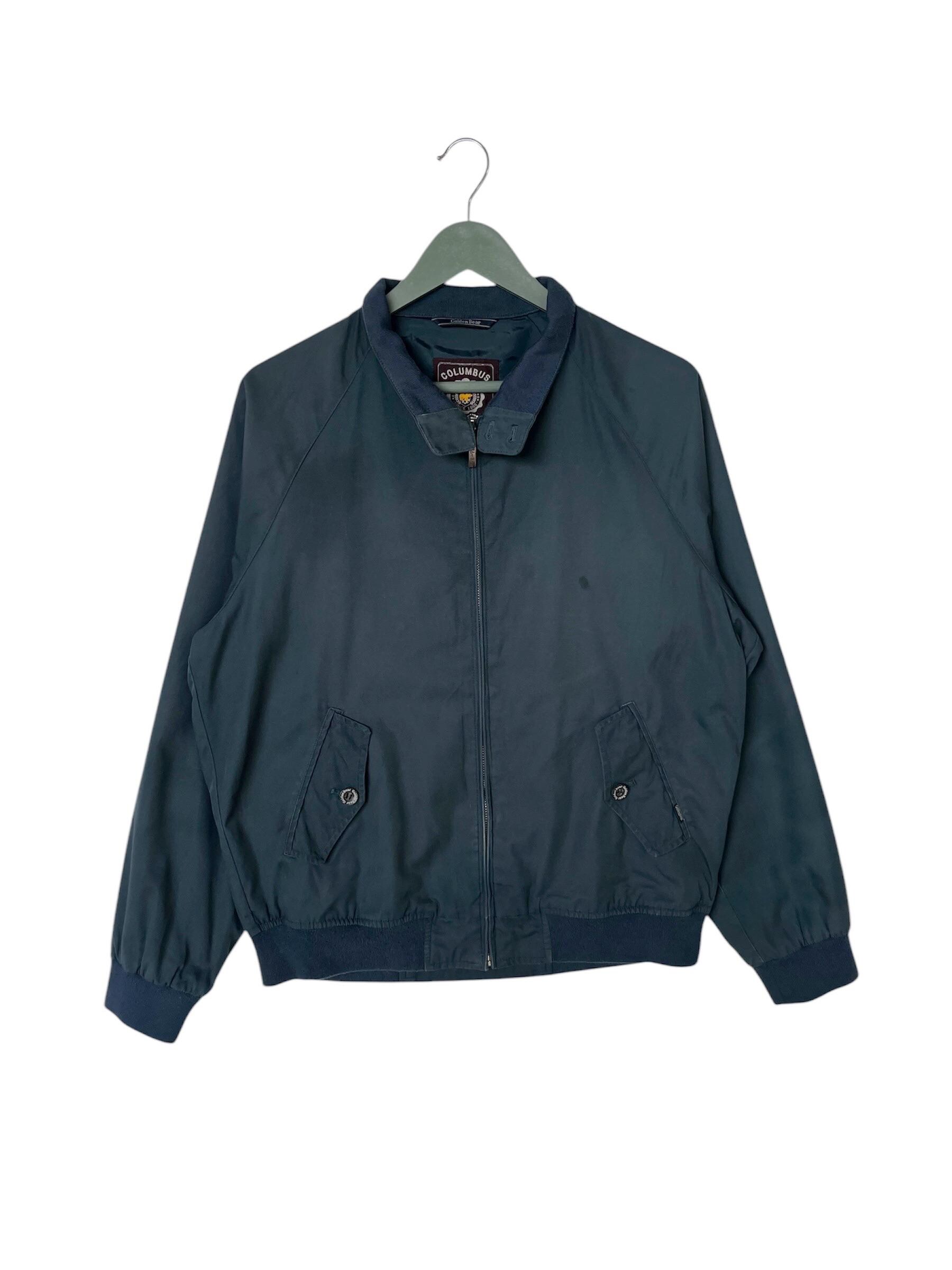 Vintage Golden Bear Light Jacke/Größe L/Dunkelgrün/Harrington/Streetwear/Sportkleidung/voller Reißverschluss