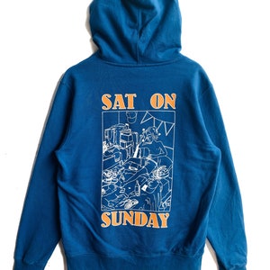 WKNDRS Lazy Sunday Hoodie/Size M/Blue Colour/Big Print/Streetwear/PullOver/Long Sleeves/Made In Korea/Comics